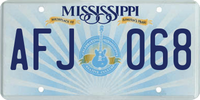 MS license plate AFJ068