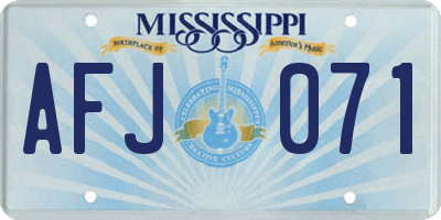 MS license plate AFJ071