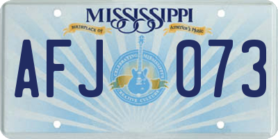MS license plate AFJ073