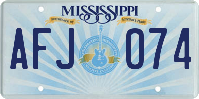 MS license plate AFJ074