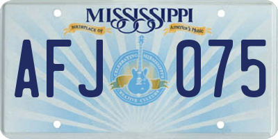 MS license plate AFJ075