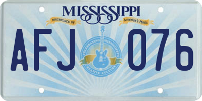 MS license plate AFJ076