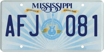 MS license plate AFJ081