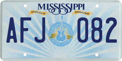 MS license plate AFJ082