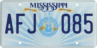 MS license plate AFJ085