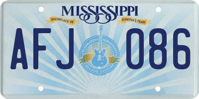 MS license plate AFJ086