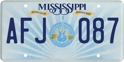 MS license plate AFJ087