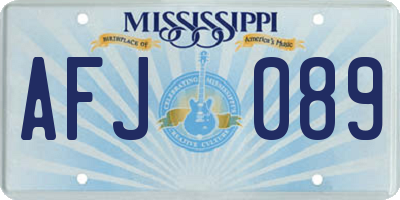 MS license plate AFJ089