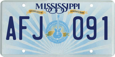 MS license plate AFJ091