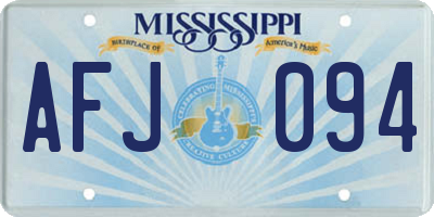 MS license plate AFJ094