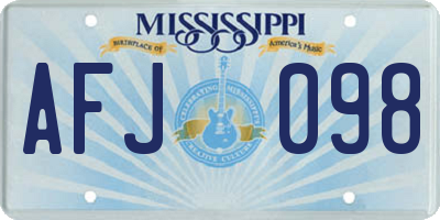 MS license plate AFJ098
