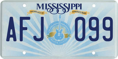 MS license plate AFJ099