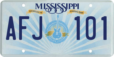 MS license plate AFJ101