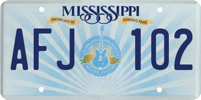 MS license plate AFJ102
