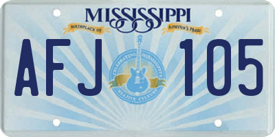 MS license plate AFJ105