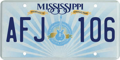 MS license plate AFJ106