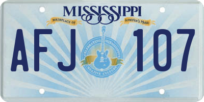 MS license plate AFJ107