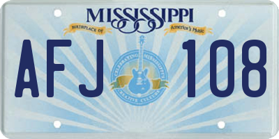 MS license plate AFJ108