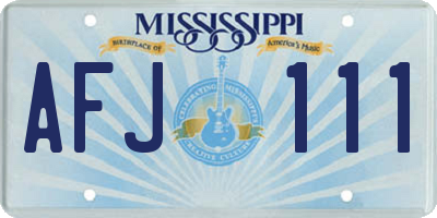 MS license plate AFJ111