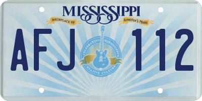MS license plate AFJ112