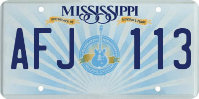 MS license plate AFJ113