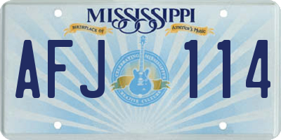 MS license plate AFJ114