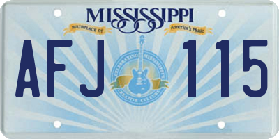 MS license plate AFJ115