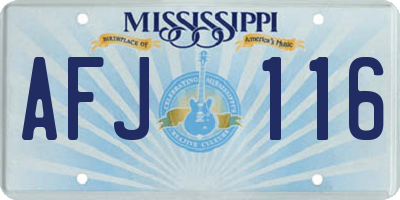 MS license plate AFJ116