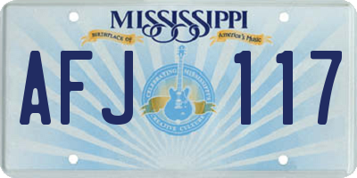 MS license plate AFJ117
