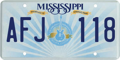 MS license plate AFJ118