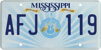 MS license plate AFJ119