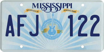 MS license plate AFJ122