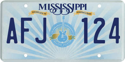 MS license plate AFJ124