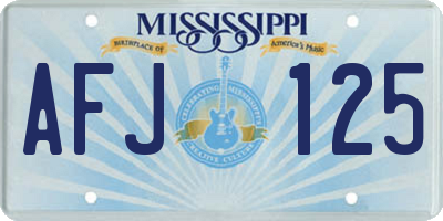 MS license plate AFJ125