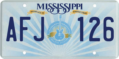 MS license plate AFJ126
