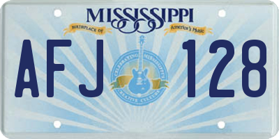 MS license plate AFJ128