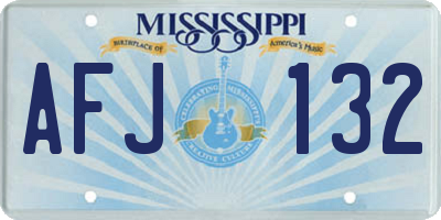 MS license plate AFJ132