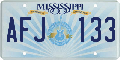 MS license plate AFJ133
