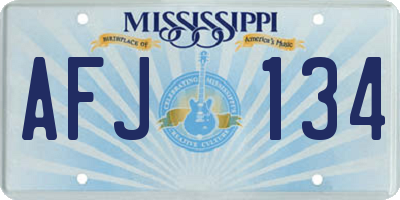 MS license plate AFJ134