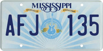 MS license plate AFJ135