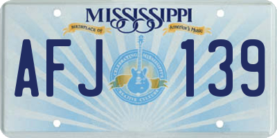 MS license plate AFJ139