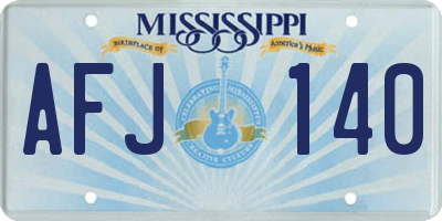 MS license plate AFJ140