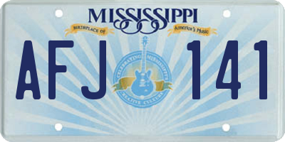 MS license plate AFJ141