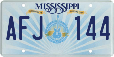 MS license plate AFJ144
