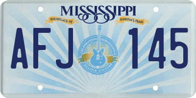 MS license plate AFJ145