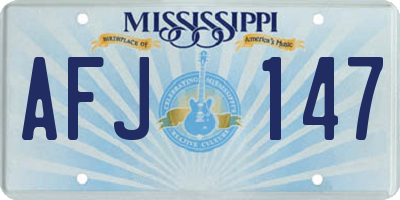 MS license plate AFJ147