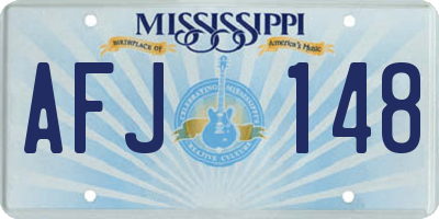 MS license plate AFJ148