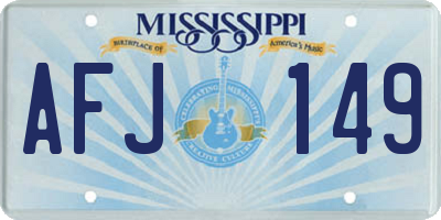 MS license plate AFJ149