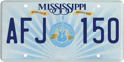 MS license plate AFJ150