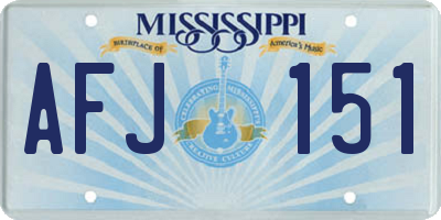 MS license plate AFJ151